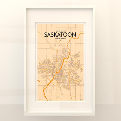 Saskatoon City Map, impression rétro