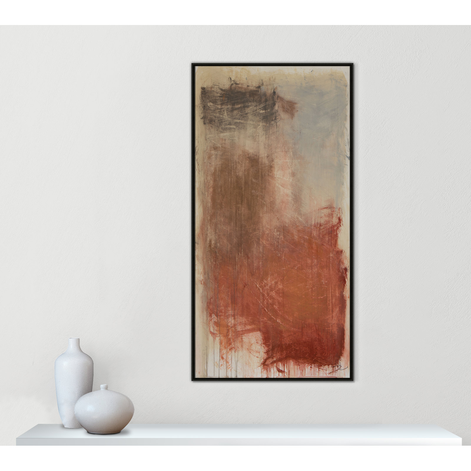 Autumn Over The Rivera Print by , Espresso, 61.5" H x 31.5" W