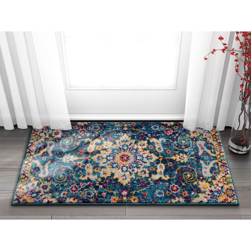 Binstead Oriental Area Rug, Rectangle 67 x 120cm