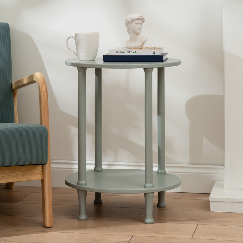 Solid Wood End Table, Grey