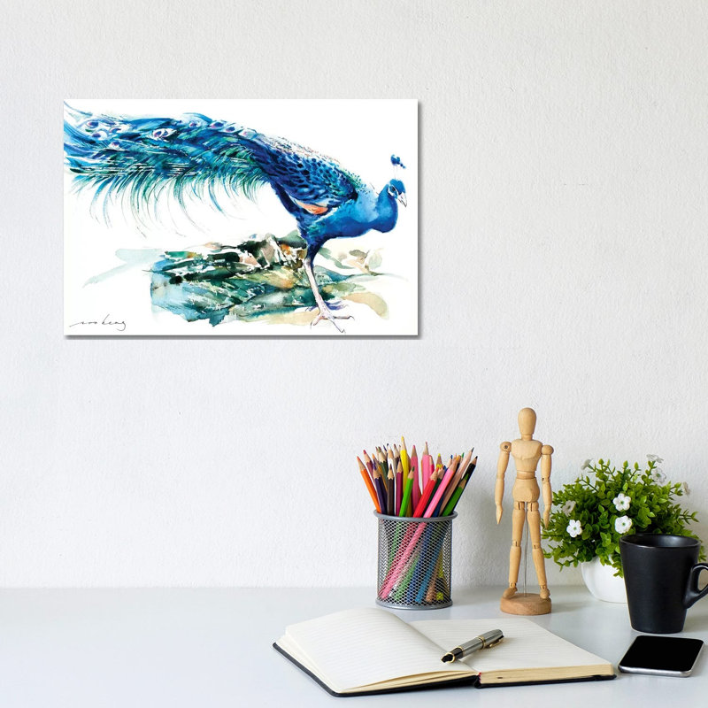 Peacock Splendour II by Soo Beng Lim - Wrapped Canvas Painting, 20.32 cm H x 30.48 cm W