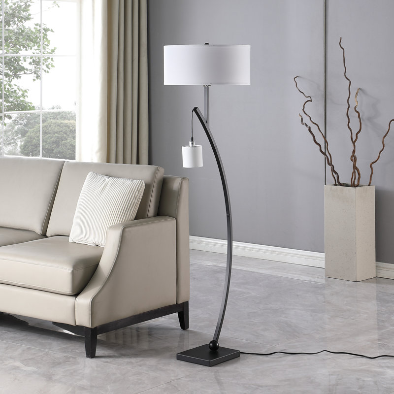 Lampe sur pied 59 po, Noir mat
