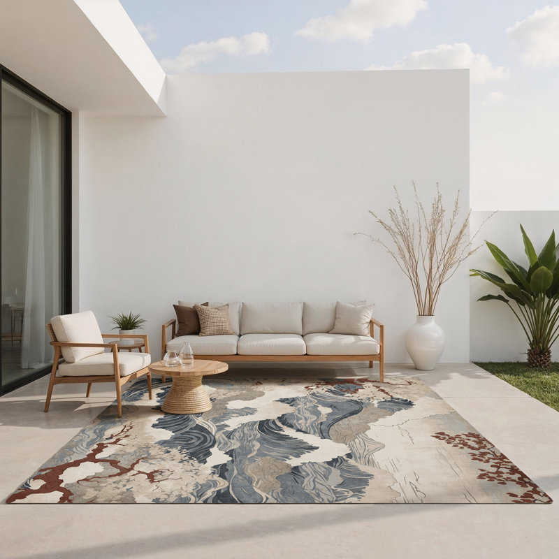 Crimson Dreams Indoor And Outdoor Area Rug, Rectangle 8' x 10'