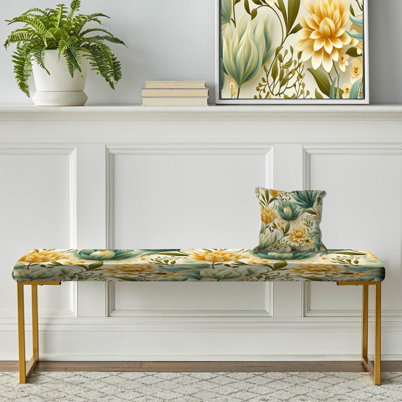 Banc rembourré à motif floral II