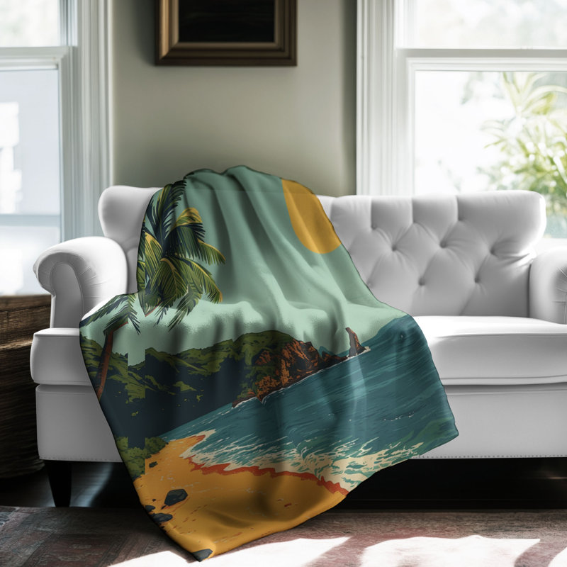 Classic Beach Views - 1 pièce Sherpa Premium, Lit simple