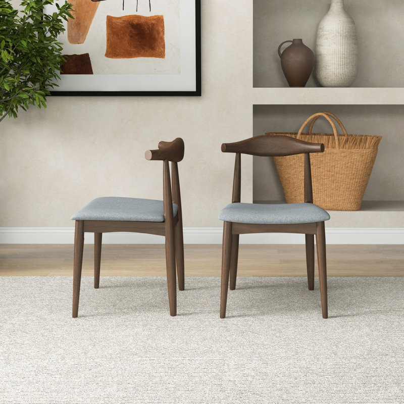 Speakman Upholstered Solid Wood Ladder Side Chair, Gray