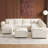 Upholstered U-Shaped Sectional Sofa With Ottoman, Modern Fabric Couch For Family Room-1818334836