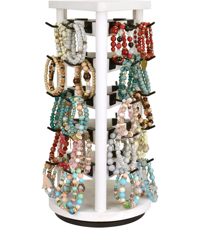 Celio Wood Jewelry Stand +, White
