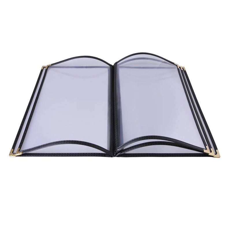 Paquet de 20 pochettes pour menu de restaurant WeChef 8,5 x 11 po style livre 5 pages 10 vues PVC transparent