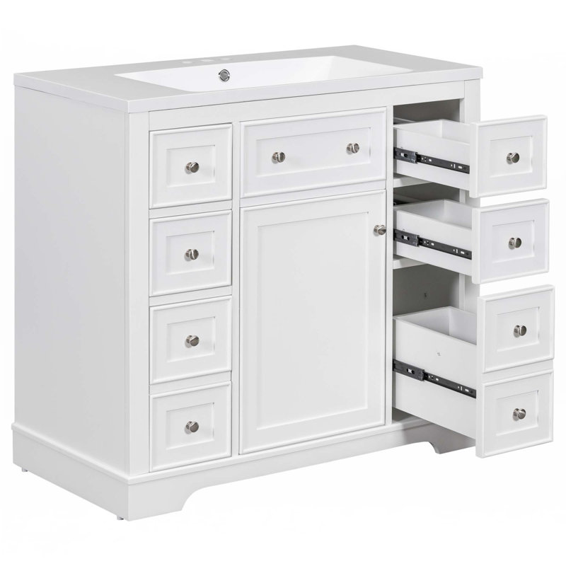 36" Bathroom Vanity With Sink Combo, White