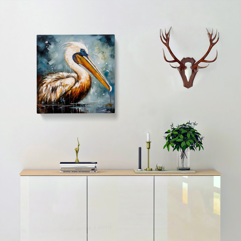 Pelican Palette Knife Painting No.2 - Wrapped Canvas
