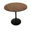 Table de salon ronde 31,5 "de couleur noyer Mid-Century avec surface et base noire, confortable pour 2 à 4 personnes dans un bureau de patio-1129166530