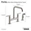 Kohler Purist® Two Handle Deck-Mounted Bridge Kitchen Sink Faucet with Pull Out Side Sprayer-6671595