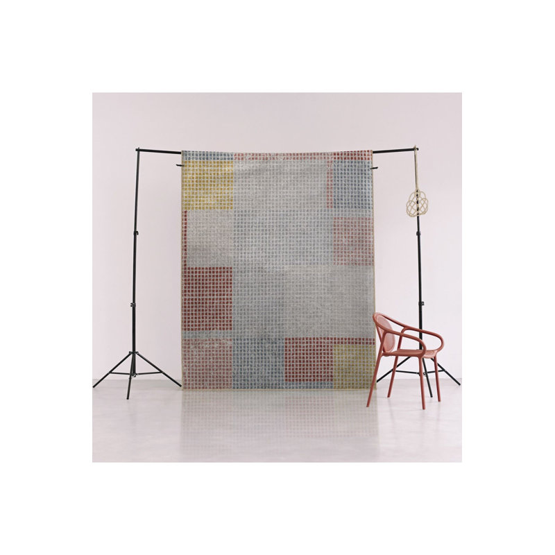 Tapis géométrique abstrait à motif géométrique abstrait, Rectangle 3 pi 3 po x 4 pi 11 po