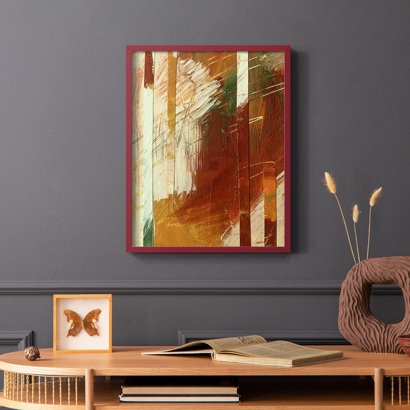 Wheaten I Framed Print - Solid Wood, 10" H x 8" W, Red