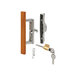 FHC C1064 moulé sous pression avec poignée en bois - gris - poignée de porte de patio - serrure en T - aluminium à clé