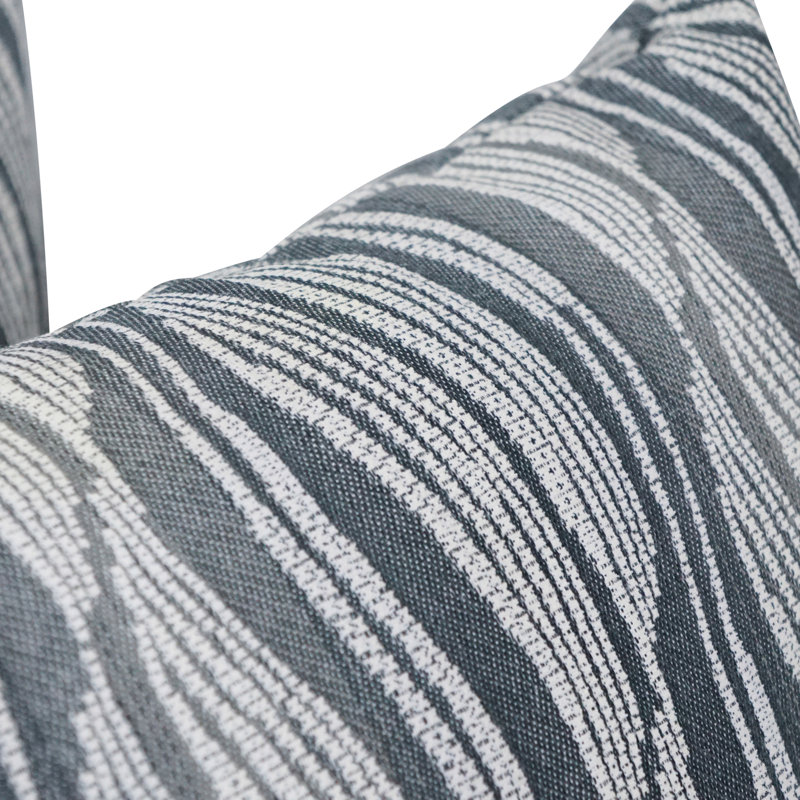 Striped Reversible Throw Pillow, Clove Minera