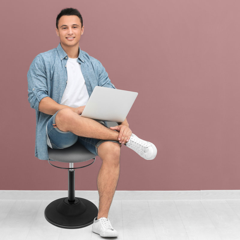 Montez-le! Tabouret de bureau ergonomique avec siège rembourré, hauteur réglable et base antidérapante en caoutchouc