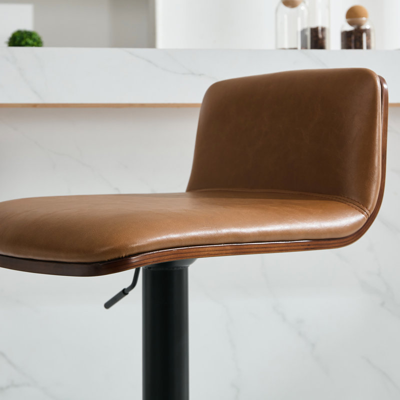 Tabouret de bar pivotant à hauteur réglable Modern, Brun, 3