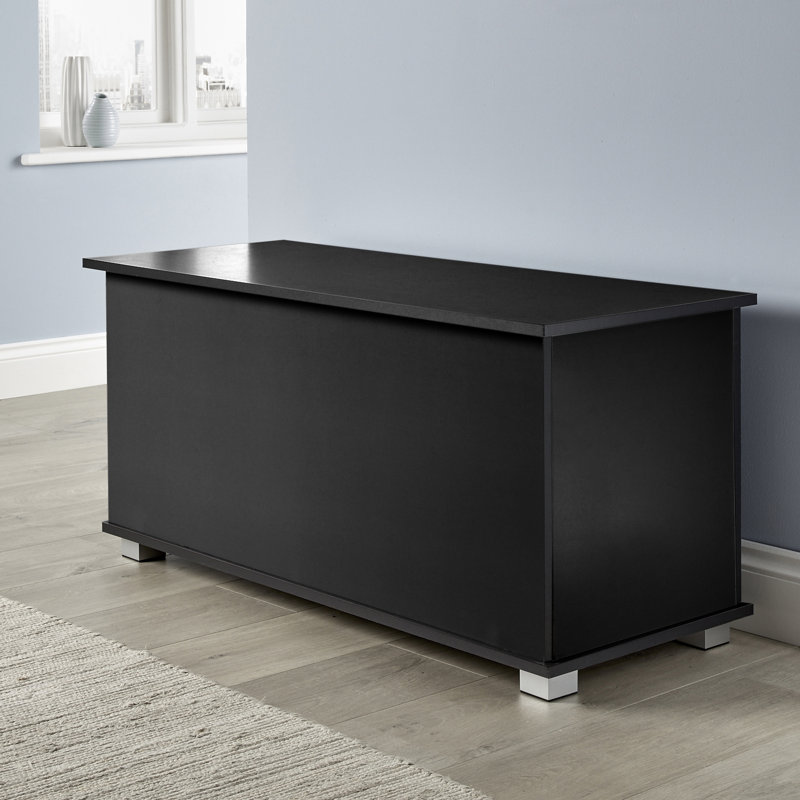 Starbuck Blanket Ottoman Storage Box Chest, Black