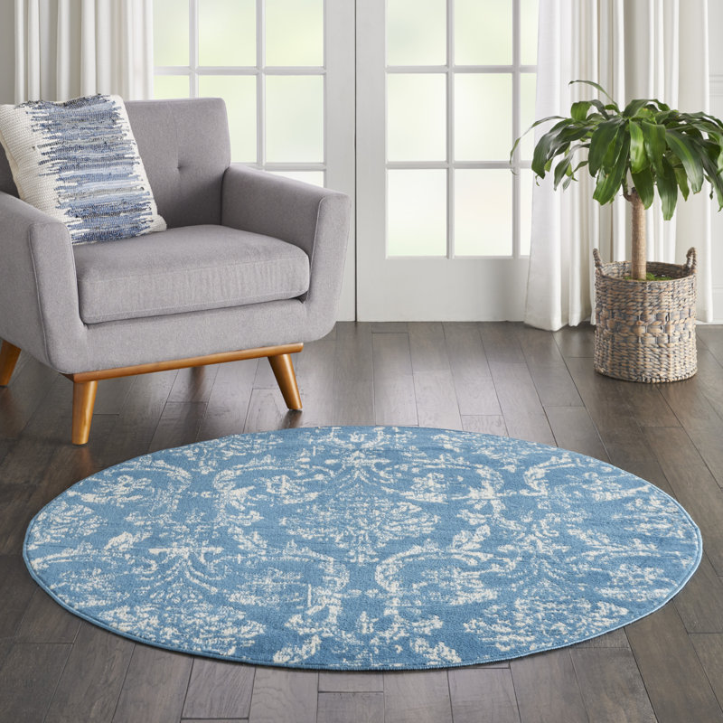 Tapis bleu Sheron, Rond 5 pi 3 po