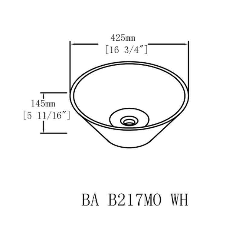 Lavabo de salle de bain rond en céramique blanc au-dessus du comptoir, facile à entretenir, convenant à toute salle de bain, lavabo de 16,25 po de profondeur et de largeur, revêtement antitache, installation simple et rapide, hauteur de l'évier 5,84