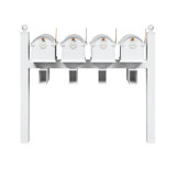 Balmoral Quad Mount Mailbox /w/ Ball Finials, Personalized Door Medallion, Newspaper Box (4 Mailboxes, Posts, 4 Newspaper Boxes, 4 Medallions)