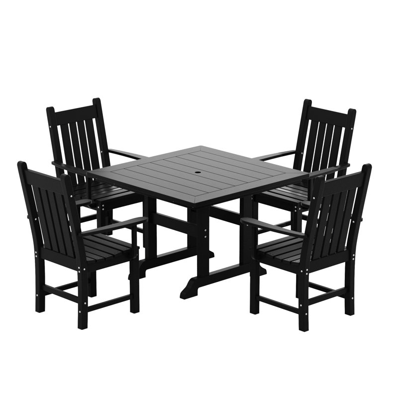 Ensemble de salle à manger pour 4 personnes Laguna, Noir