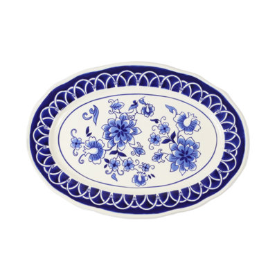 Blue Garden 18" Serving Platter