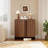 Dulane 32" Sideboard with Pine Handles & 2 Adjustable Shelves, Double Curved Fluted Door, Brown-47488284
