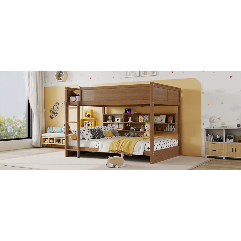 Solution de chambre à coucher spacieuse avec lit superposé en pin massif moderne