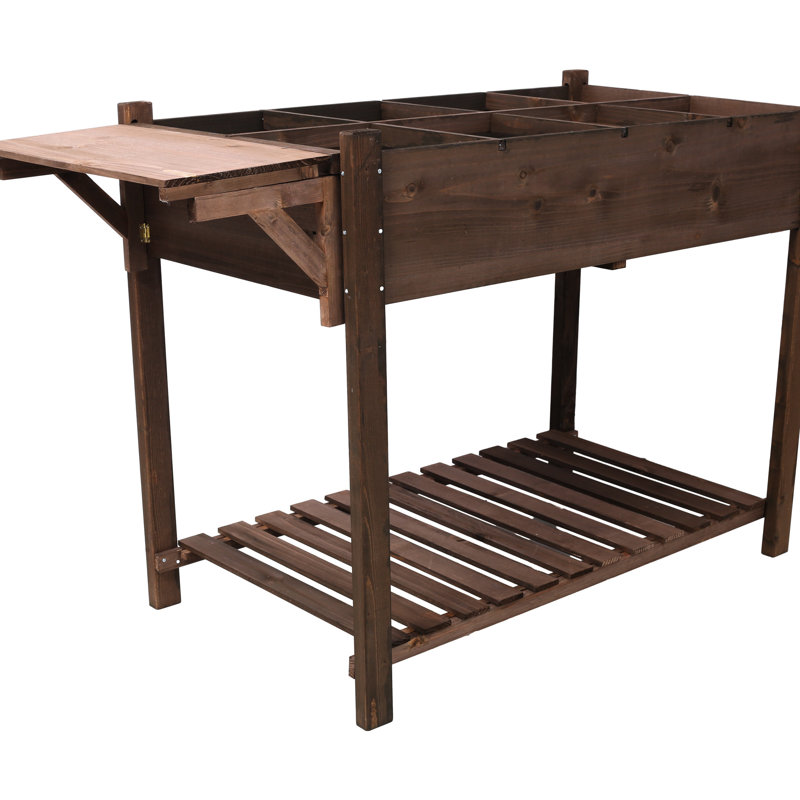 Boîte à fleurs surélevée pliable pour légumes, H 32,91 po x l 22,64 po x P 48,36 po, Brun