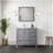 Jacques 36 in. W x 22 in. D Left Offset Bath Vanity, Carrara Marble Top, and 34 in. Mirror-870844862