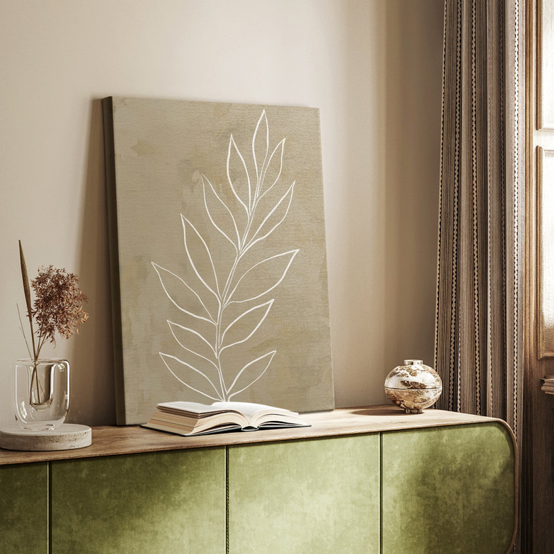 Leaf Line Art III - galerie Cavas sur mesure, H 48 po x l 32 po