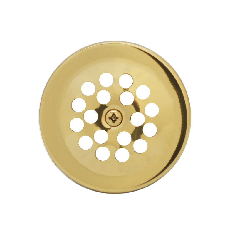 Westbrass 14-Inch Trip Lever Bath Waste & Overflow With Grid Drain - Polished Brass, 20 Gauge Brass