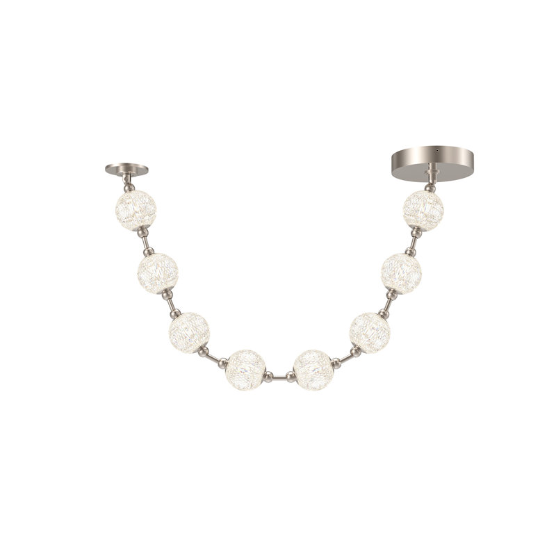 Luminaire suspendu unique à 8 lumières Marni, Nickel poli