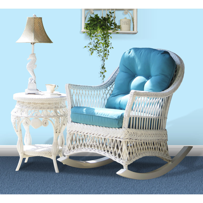 Chaise berçante Baney, Bleu Cara¨ïbes
