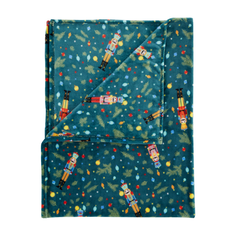 Christmas Nutcracker Fleece Cosy Blanket Throw
