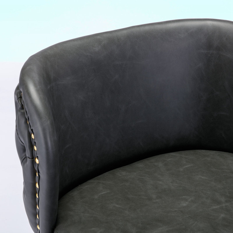 Tabouret de bar pivotant à hauteur réglable, Noir, Gris foncé