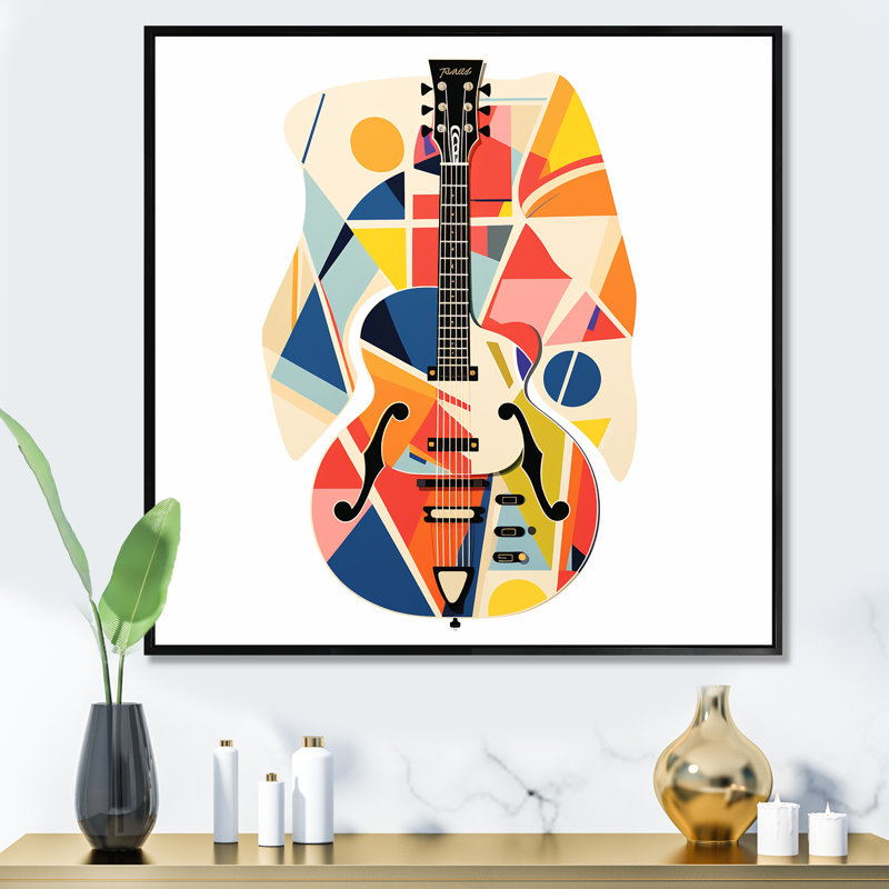 Funky Guite Muse - fruits, art mural, Cadre flottant noir, H 16 po x l 16 po x P 1 po