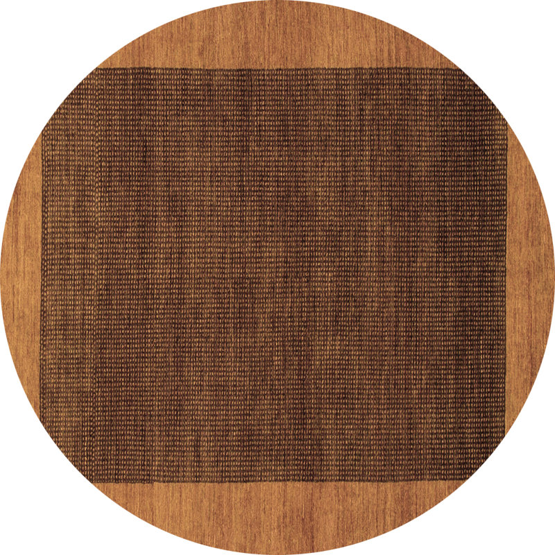 Tapis de couleur unie en laine / polyester tissé à la machine Elveria, Rond 7 pi