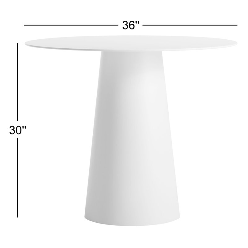 Circula Round Dining Table, White, Standard (30" Height), 36" W x 36" L