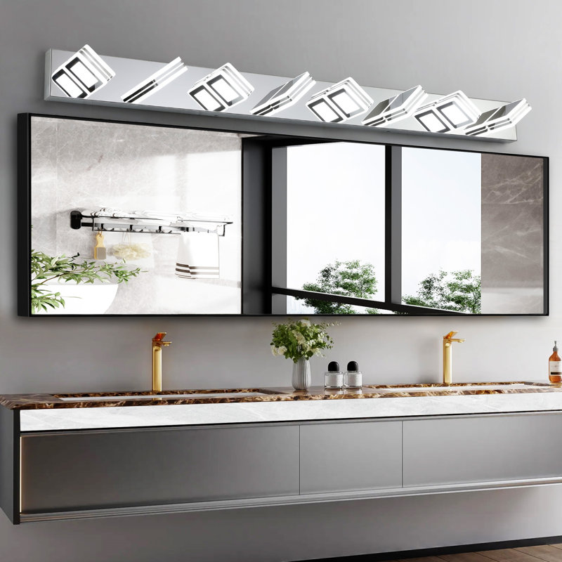 52" Modern Chrome 8-Light LED Vanity Light