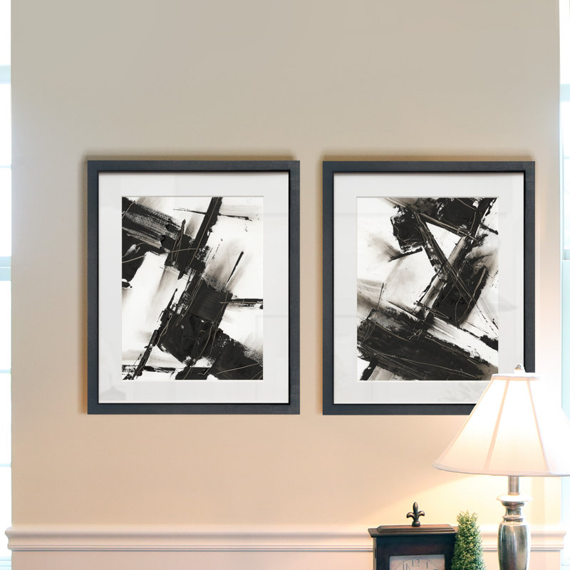 « Diagonal Matrix I », ensemble de 2 reproductions d’art encadrées sur papier