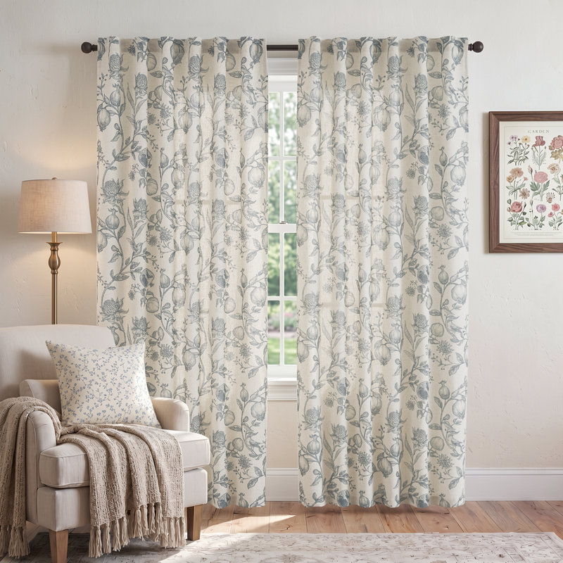 Paire de rideaux obscurcissant en lin Nathnael, L 50 po x L 84 po, Gris