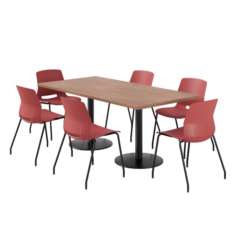 6 - Person Bar Height Dining Set, River Cherry, Red