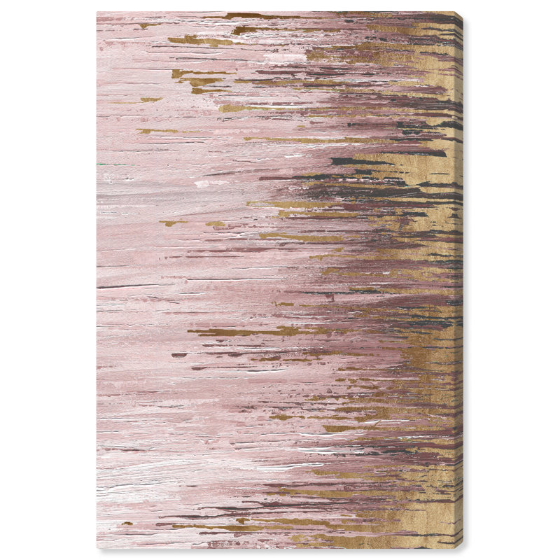 «Blush Rains Duet I», peinture sur toile, Toile tendue, H 54 po x l 36 po