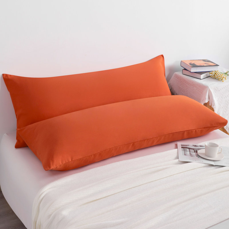 2PC Hypoallergenic Microfiber body pillowcase, Brunt Orange