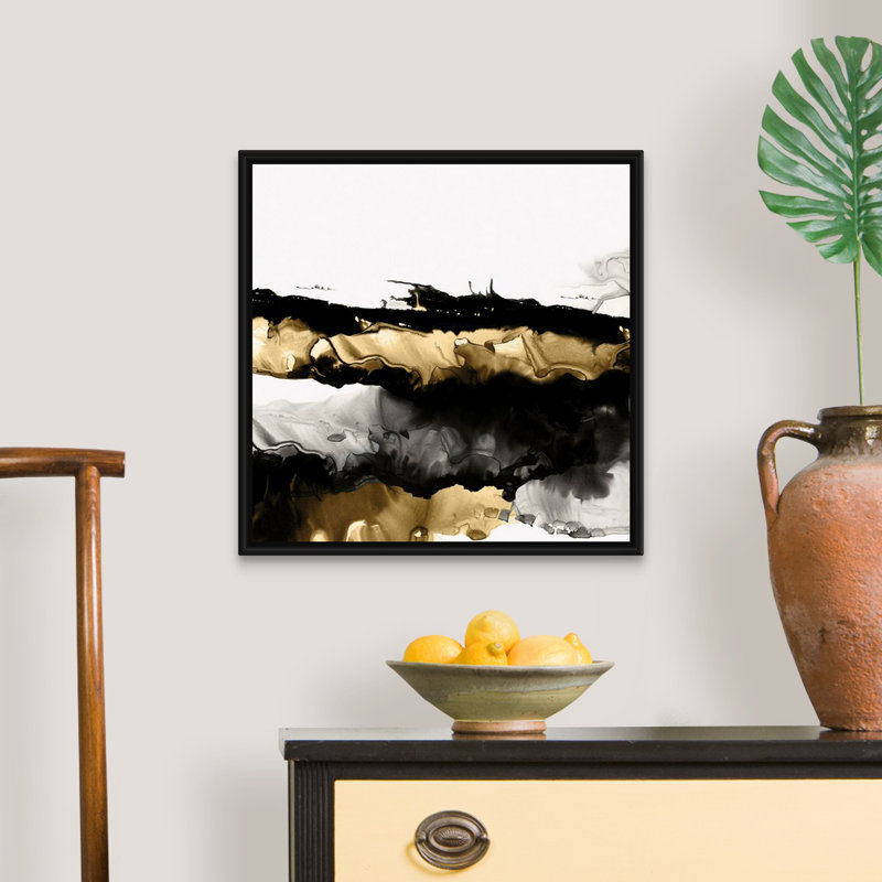Bruine II - reproduction d'art sur toile, Cadre noir, H 22 po x l 22 po x P 1,75 po
