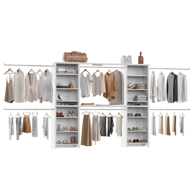 Impressions 25" Double Closet Tower With Top Shelves